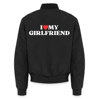 I love my girlfriend - Unisex Bomberjacke - Schwarz - Hinten - AI Model Male 185 light (185cm)