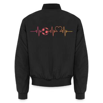 Fußballer Fußball Herzschlag Fußballspieler - Unisex Bomberjacke - Schwarz - Hinten - AI Model Male 185 light (185cm)
