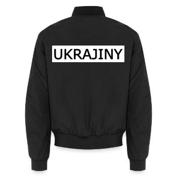 UKRAJINY Bold Typografie Shirt - Unisex Bomberjacke - Schwarz - Hinten - AI Model Male 185 light (185cm)