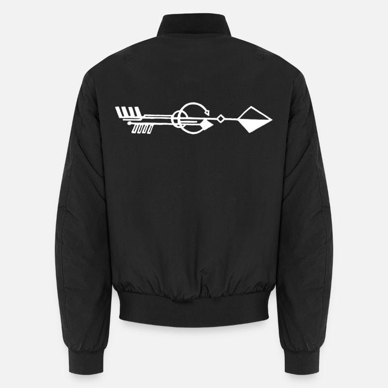 Strange white arrow - Unisex Bomber Jacket - black