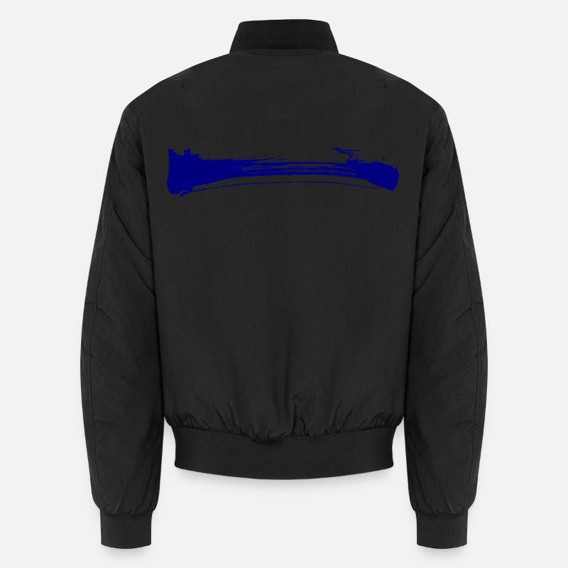 Rayures - Coup de pinceau - Bomber unisexe - noir