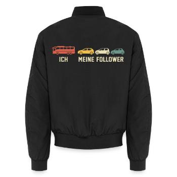 Busfahrer Und Meine Follower - Unisex Bomberjacke - Schwarz - Hinten - AI Model Male 185 light (185cm)