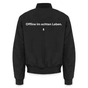 Offline im echten Leben Spruch Digital Detox - Unisex Bomberjacke - Schwarz - Hinten - AI Model Male 185 light (185cm)