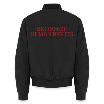 Big Fan Of Human Rights - Unisex Bomberjacke - Schwarz - Hinten - AI Model Male 185 light (185cm)