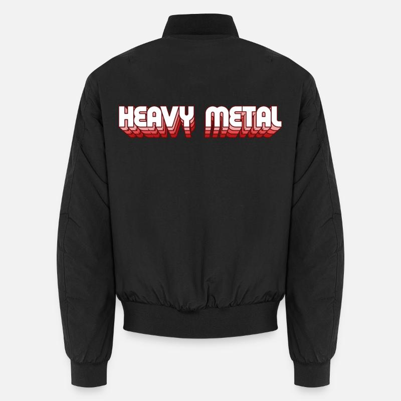 Heavy-Metal-Retro-Stil 3D-Text-Logo - Unisex Bomberjacke - Schwarz