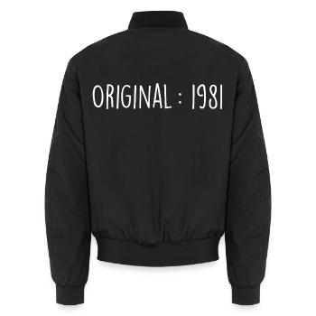 Originales Geschenk von 1981 1981 Rückblick 1981 - Unisex Bomberjacke - Schwarz - Hinten - AI Model Male 185 light (185cm)