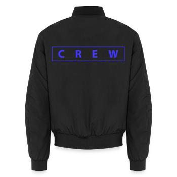 crew_01- - Unisex Bomberjacke - Schwarz - Hinten - AI Model Male 185 light (185cm)