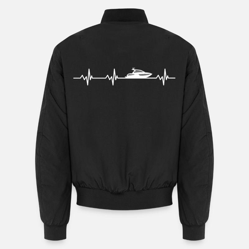 Herzschlag Motorboot Unisex Bomberjacke