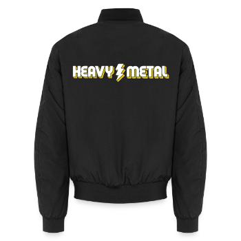 Heavy Metal Lightning Bolt Text-Logo - Unisex Bomberjacke - Schwarz - Hinten - AI Model Male 185 light (185cm)