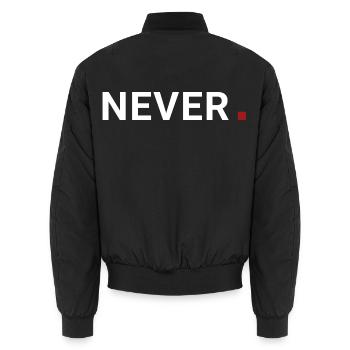 Ne pointez jamais. Cela ne signifie jamais. Motivation - Bomber unisexe - noir - Dos - AI Model Male 185 light (185cm)