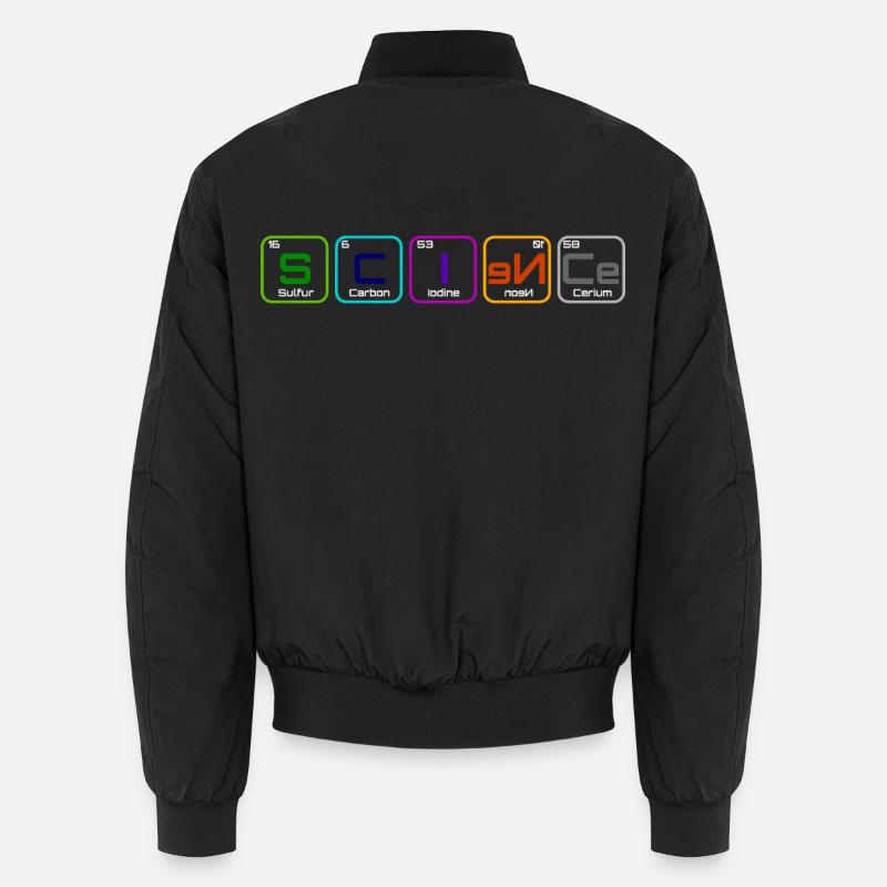 "Science" with the elements - Unisex Bomber Jacket - black