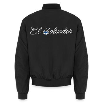 El Salvador Proud Salvadoran Love El Salvador - Unisex Bomber Jacket - black - Back - AI Model Male 185 light (185cm)