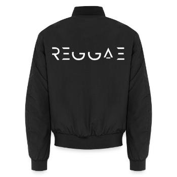 Reggae Music Roots Jamaican Culture Concert - Unisex Bomber Jacket - black - Back - AI Model Male 185 light (185cm)