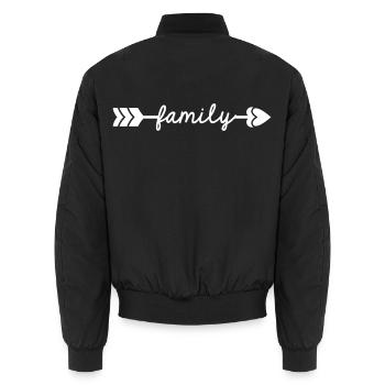 Family - Unisex Bomberjacke - Schwarz - Hinten - AI Model Male 185 light (185cm)