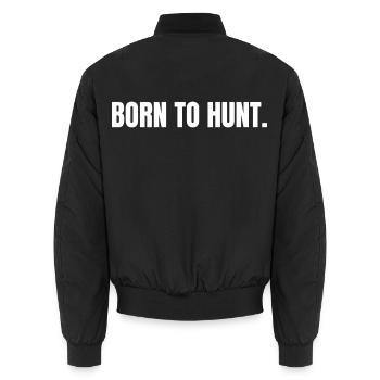 BORN TO HUNT Carnivore Déclaration en plein air - Bomber unisexe - noir - Dos - AI Model Male 185 light (185cm)