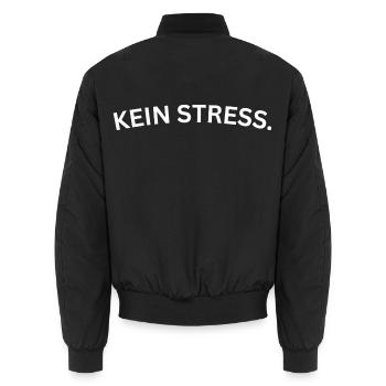 Kein Stress - Unisex Bomberjacke - Schwarz - Hinten - AI Model Male 185 light (185cm)