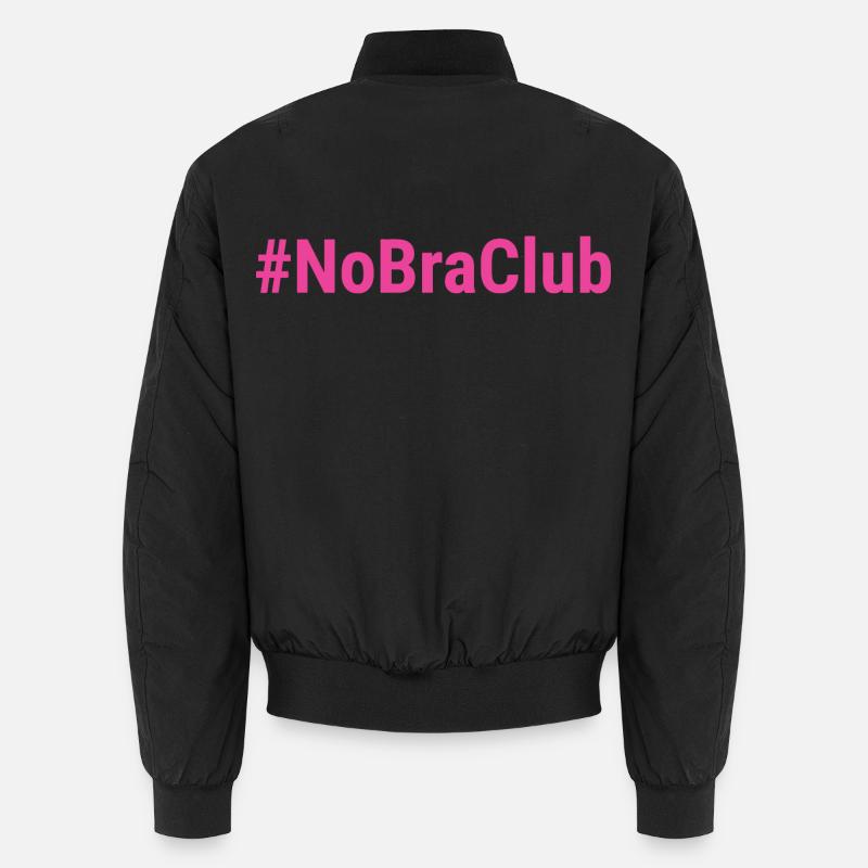 NoBraClub Pink - Unisex Bomber Jacket - black
