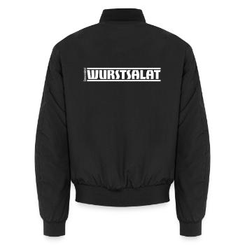 „Genussmittel“ Serie | Wurstsalat - Unisex Bomberjacke - Schwarz - Hinten - AI Model Male 185 light (185cm)