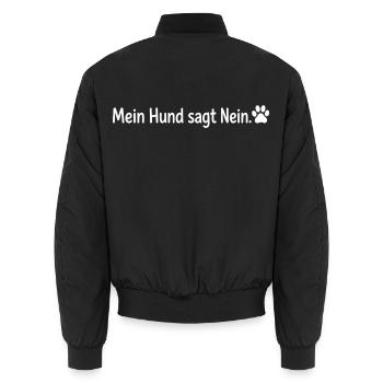 Mein Hund sagt Nein Lustiges Hunde Motiv Pfote - Unisex Bomberjacke - Schwarz - Hinten - AI Model Male 185 light (185cm)
