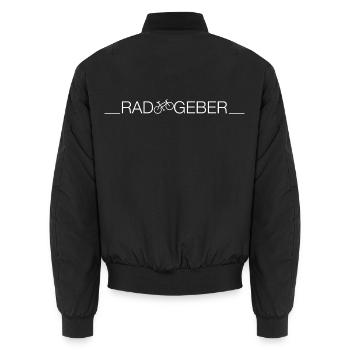 Radgeber – Lustiges Fahrrad Wortspiel für Profis - Unisex Bomberjacke - Schwarz - Hinten - AI Model Male 185 light (185cm)