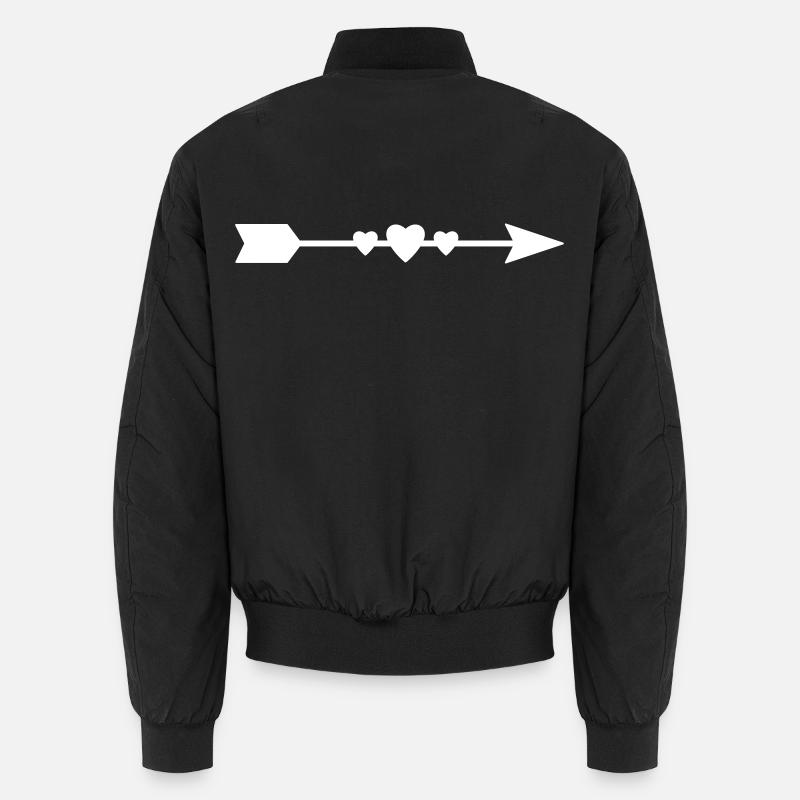 Pfeil mit Herz - Unisex Bomberjacke - Schwarz