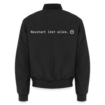 Neustart löst alles Lustiges Gamer IT Motiv - Unisex Bomberjacke - Schwarz - Hinten - AI Model Male 185 light (185cm)