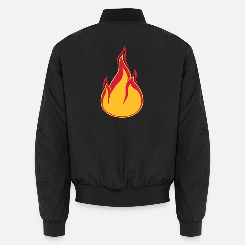 fire flame hot burn burn warm clipart Unisex Bomber Jacket