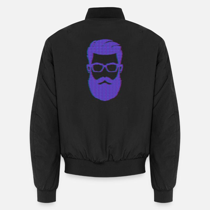 Beard Wearer Masculinity Mustache Beard - Unisex Bomber Jacket - black