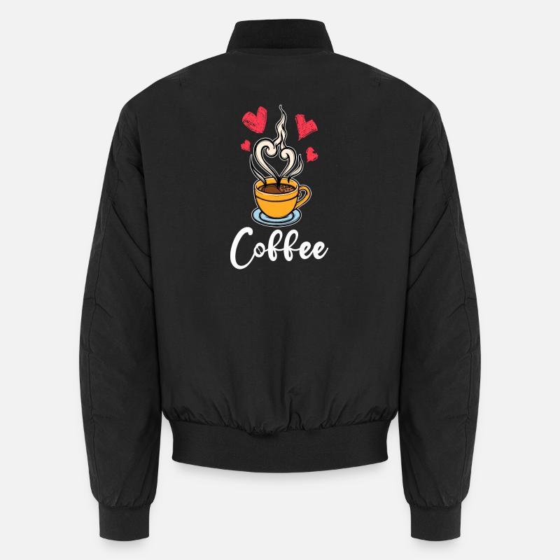 Koffein Kaffee Trinken Kaffeetrinker Spruch - Unisex Bomberjacke - Schwarz