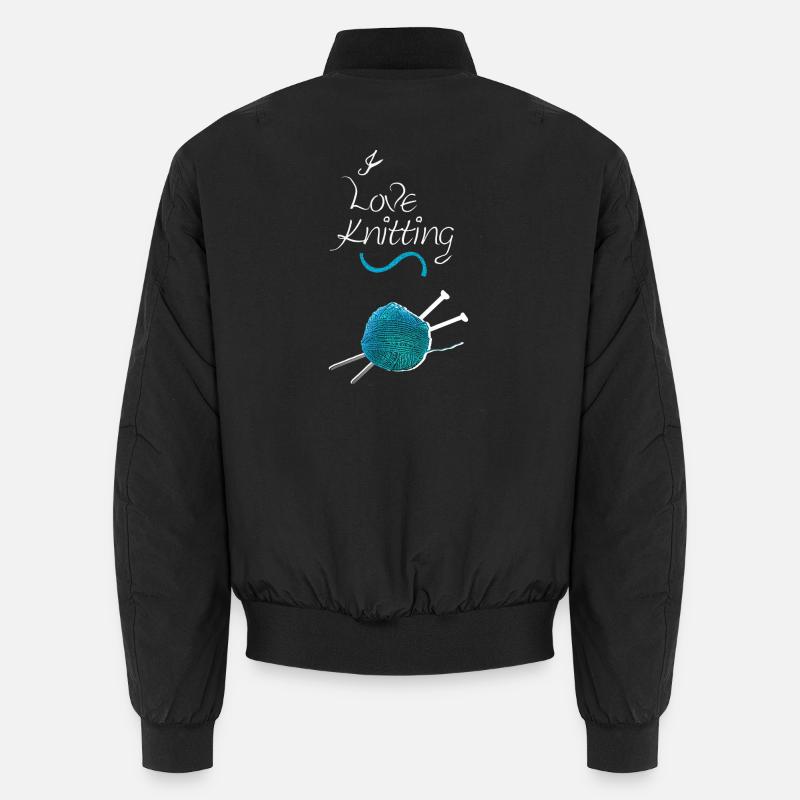 stricken sprüche, Ich liebe stricken - Unisex Bomberjacke - Schwarz