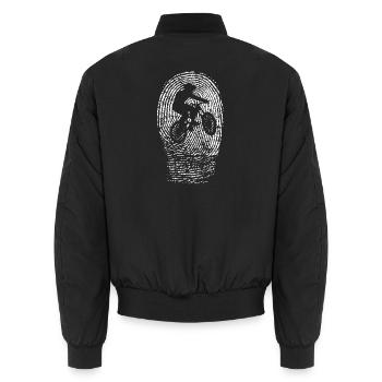 Mountainbike Fingerabdruck - Unisex Bomberjacke - Schwarz - Hinten - AI Model Male 185 light (185cm)