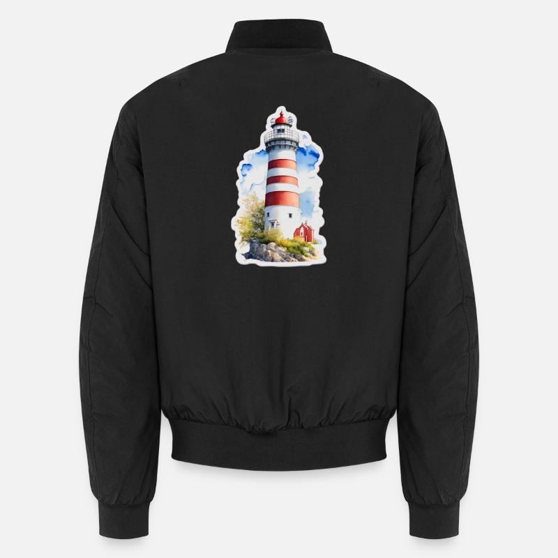 Leuchtturm - Unisex Bomberjacke - Schwarz