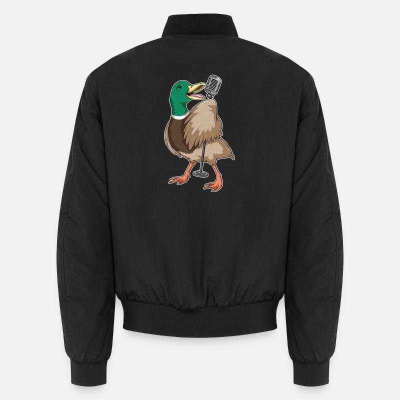 Duck Singer Microphone Musique - Bomber unisexe - noir