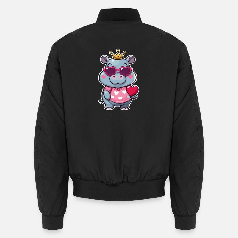 Nilpferd - Unisex Bomberjacke - Schwarz