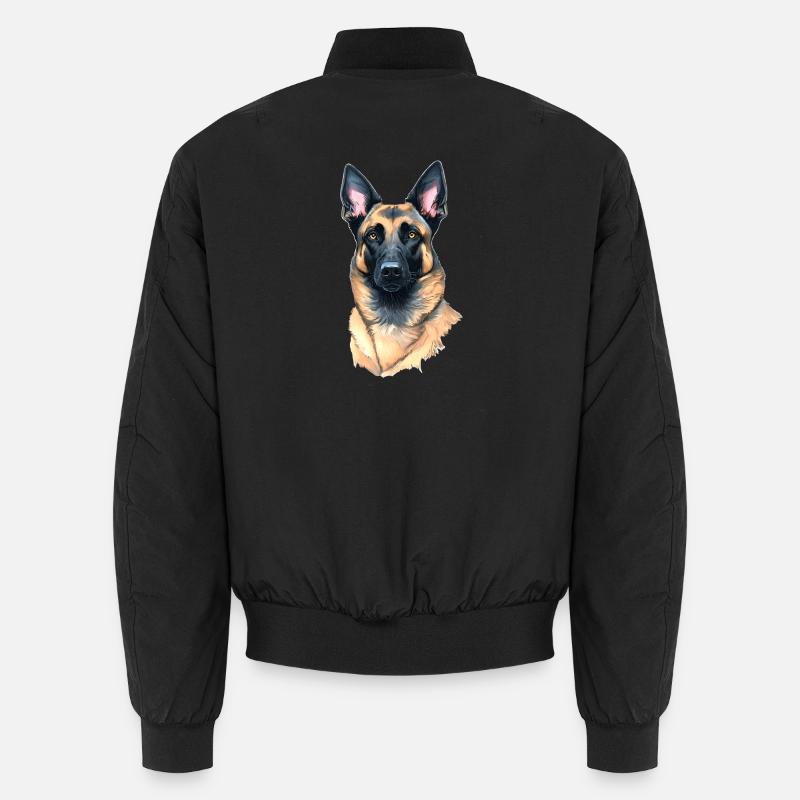 Belgian Shepherd Malinois - Unisex Bomber Jacket - black