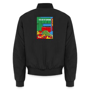 L’illustration de l’art de la cuisine - Bomber unisexe - noir - Dos - AI Model Male 185 light (185cm)