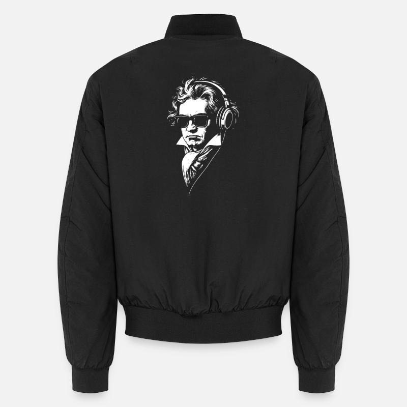 Retro DJ Beethoven face Portrait Unisex Bomber Jacket