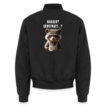 Mürrischer Waschbär Mit Kaffee Spruch Morgenmuffel - Bomber unisexe - noir - Dos - AI Model Male 185 light (185cm)