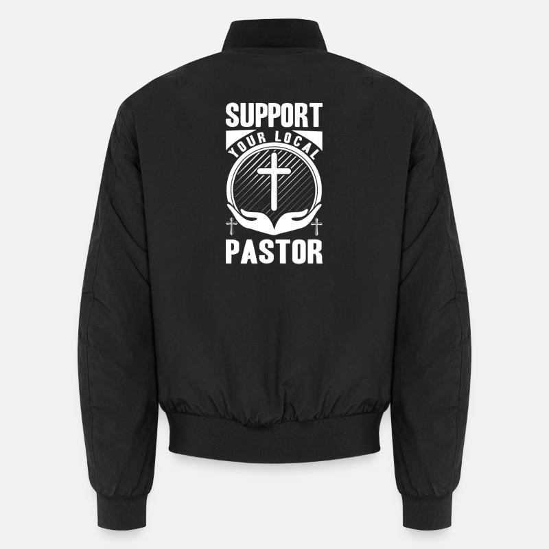 Pfarrer Kostüm Pastor Kleidung Gottesmann Unisex Bomberjacke
