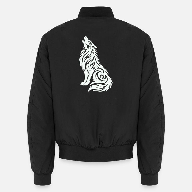 Wolf Tribal - Unisex Bomber Jacket - black