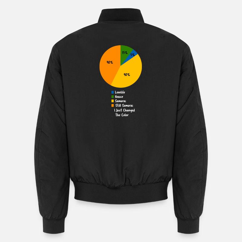 Samurai Pie Chart Funny Japanese Warrior Art Unisex Bomber Jacket