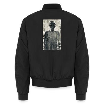 Düstere Statue in Monochrom - Unisex Bomberjacke - Schwarz - Hinten - AI Model Male 185 light (185cm)
