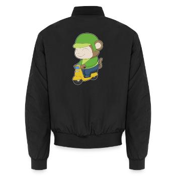 Affe Motorroller - Unisex Bomberjacke - Schwarz - Hinten - AI Model Male 185 light (185cm)
