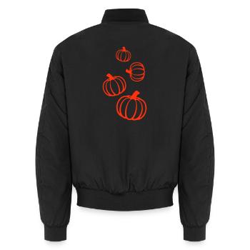 Kürbis Symbol - Unisex Bomberjacke - Schwarz - Hinten - AI Model Male 185 light (185cm)