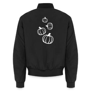 Kürbis Symbol - Unisex Bomberjacke - Schwarz - Hinten - AI Model Male 185 light (185cm)