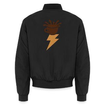 Espressoblitz. - Unisex Bomberjacke - Schwarz - Hinten - AI Model Male 185 light (185cm)