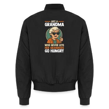 Just a Grandma Nana Mimi Gigi Grammy Grandmother - Unisex Bomberjacke - Schwarz - Hinten - AI Model Male 185 light (185cm)
