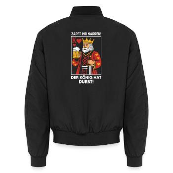Zapft Ihr Narren König Bier Lustiger Spruch - Unisex Bomberjacke - Schwarz - Hinten - AI Model Male 185 light (185cm)