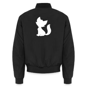 Mio_white - Unisex Bomber Jacket - black - Back - AI Model Male 185 light (185cm)