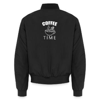 coffee time - Unisex Bomberjacke - Schwarz - Hinten - AI Model Male 185 light (185cm)